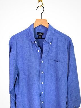 Brooks Brothers Blue Linen Button Down | M